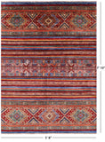Khorjin Persian Gabbeh Handmade Wool Rug - 5' 8" X 7' 10" - Golden Nile