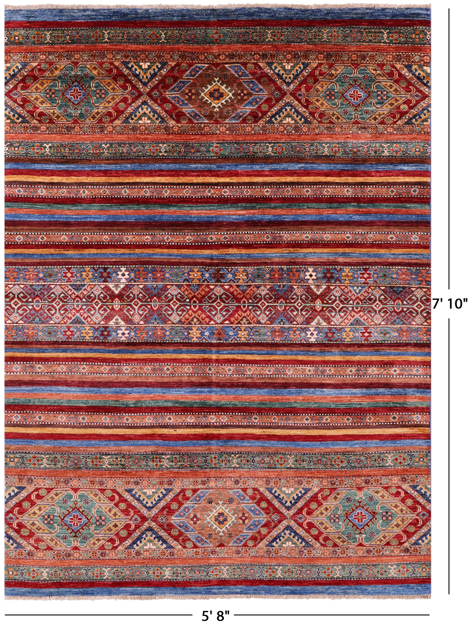 Khorjin Persian Gabbeh Handmade Wool Rug - 5' 8" X 7' 10" - Golden Nile