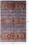 Grey Khorjin Persian Gabbeh Hand Knotted Wool Rug - 3' 4" X 5' 2" - Golden Nile
