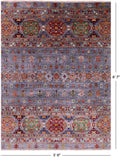 Grey Khorjin Persian Gabbeh Hand Knotted Wool Rug - 5' 0" X 6' 7" - Golden Nile