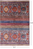 Khorjin Persian Gabbeh Handmade Wool Rug - 3' 3" X 4' 10" - Golden Nile