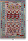 Reversible Kilim Flat Weave Wool On Wool Rug - 6' 6" X 9' 8" - Golden Nile