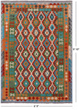 Reversible Kilim Flat Weave Wool On Wool Rug - 6' 9" X 9' 10" - Golden Nile
