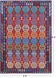 Reversible Kilim Flat Weave Wool On Wool Rug - 6' 9" X 9' 8" - Golden Nile