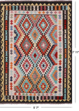 Reversible Kilim Flat Weave Wool On Wool Rug - 5' 7" X 7' 11" - Golden Nile