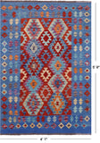 Reversible Kilim Flat Weave Wool On Wool Rug - 4' 1" X 5' 9" - Golden Nile