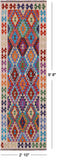 Reversible Kilim Flat Weave Wool On Wool Runner Rug - 2' 10" X 9' 8" - Golden Nile
