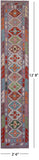 Reversible Kilim Flat Weave Wool On Wool Runner Rug - 2' 6" X 12' 8" - Golden Nile