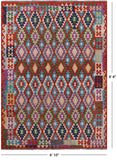 Reversible Kilim Flat Weave Wool On Wool Rug - 6' 10" X 9' 8" - Golden Nile