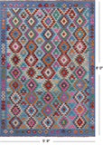 Reversible Kilim Flat Weave Wool On Wool Rug - 5' 9" X 8' 0" - Golden Nile