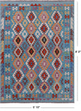 Reversible Kilim Flat Weave Wool On Wool Rug - 5' 10" X 8' 0" - Golden Nile