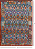 Reversible Kilim Flat Weave Wool On Wool Rug - 6' 9" X 9' 6" - Golden Nile