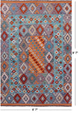 Reversible Kilim Flat Weave Wool On Wool Rug - 6' 7" X 9' 7" - Golden Nile