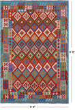 Reversible Kilim Flat Weave Wool On Wool Rug - 6' 9" X 9' 8" - Golden Nile