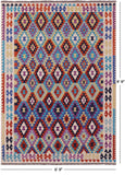 Reversible Kilim Flat Weave Wool On Wool Rug - 6' 9" X 9' 9" - Golden Nile