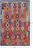 Reversible Kilim Flat Weave Wool On Wool Rug - 6' 7" X 10' 1" - Golden Nile