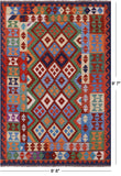 Reversible Kilim Flat Weave Wool On Wool Rug - 6' 8" X 9' 7" - Golden Nile