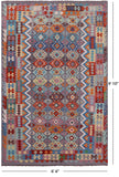 Reversible Kilim Flat Weave Wool On Wool Rug - 6' 6" X 9' 10" - Golden Nile