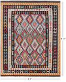 Reversible Kilim Flat Weave Wool On Wool Rug - 8' 2" X 9' 11" - Golden Nile