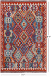 Reversible Kilim Flat Weave Wool On Wool Rug - 4' 1" X 6' 1" - Golden Nile