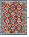 Reversible Kilim Flat Weave Wool On Wool Rug - 5' 1" X 6' 4" - Golden Nile