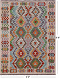 Reversible Kilim Flat Weave Wool On Wool Rug - 5' 0" X 6' 6" - Golden Nile