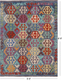 Reversible Kilim Flat Weave Wool On Wool Rug - 5' 0" X 6' 5" - Golden Nile