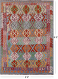 Reversible Kilim Flat Weave Wool On Wool Rug - 6' 9" X 9' 0" - Golden Nile