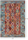 Reversible Kilim Flat Weave Wool On Wool Rug - 6' 8" X 9' 10" - Golden Nile