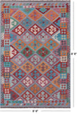Reversible Kilim Flat Weave Wool On Wool Rug - 6' 6" X 9' 9" - Golden Nile