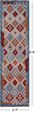 Reversible Kilim Flat Weave Wool On Wool Runner Rug - 2' 7" X 9' 9" - Golden Nile