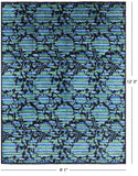 Black William Morris Rose Garden Hand Knotted Wool Area Rug - 9' 1" X 12' 3" - Golden Nile