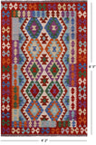 Reversible Kilim Flat Weave Wool On Wool Rug - 4' 2" X 6' 3" - Golden Nile