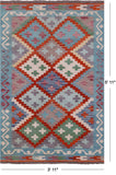 Reversible Kilim Flat Weave Wool On Wool Rug - 3' 11" X 5' 11" - Golden Nile