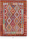 Reversible Kilim Flat Weave Wool On Wool Rug - 4' 3" X 5' 7" - Golden Nile