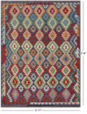 Reversible Kilim Flat Weave Wool On Wool Rug - 5' 11" X 7' 8" - Golden Nile
