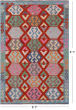 Reversible Kilim Flat Weave Wool On Wool Rug - 5' 7" X 8' 1" - Golden Nile