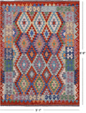 Reversible Kilim Flat Weave Wool On Wool Rug - 5' 1" X 6' 6" - Golden Nile