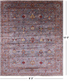 Grey Peshawar Hand Knotted Wool Rug - 8' 3" X 10' 0" - Golden Nile