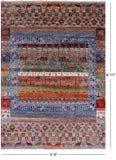 Tribal Persian Gabbeh Hand Knotted Wool Rug - 5' 0" X 6' 11" - Golden Nile