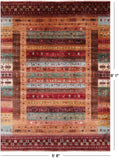Tribal Persian Gabbeh Hand Knotted Wool Rug - 5' 8" X 8' 1" - Golden Nile