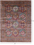 Turkmen Ersari Hand Knotted Wool Rug - 5' 1" X 7' 0" - Golden Nile