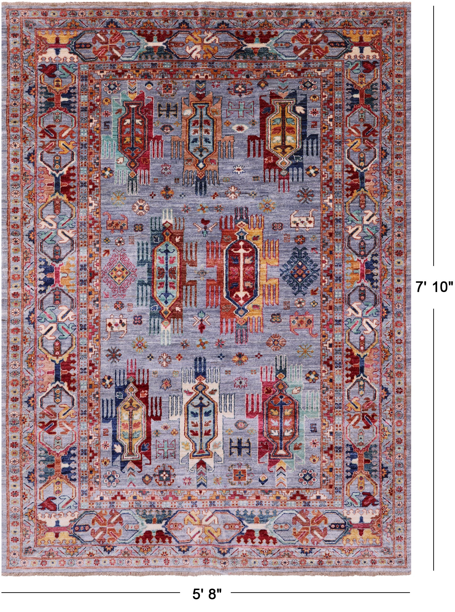 Persian Fine Serapi Hand Knotted Wool Rug - 5' 8" X 7' 10" - Golden Nile