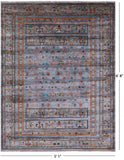 Grey Tribal Persian Gabbeh Handmade Wool Rug - 5' 1" X 6' 8" - Golden Nile