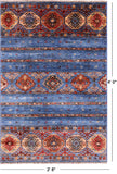 Blue Khorjin Persian Gabbeh Hand Knotted Wool Rug - 2' 8" X 4' 0" - Golden Nile