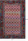Reversible Kilim Flat Weave Wool On Wool Rug - 7' 1" X 10' 4" - Golden Nile