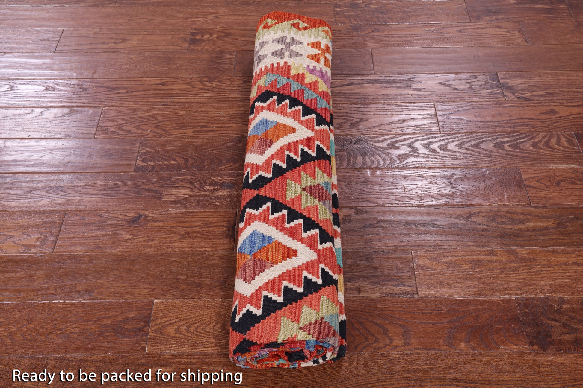 Reversible Kilim Flat Weave Wool On Wool Rug - 6' 10" X 9' 10" - Golden Nile
