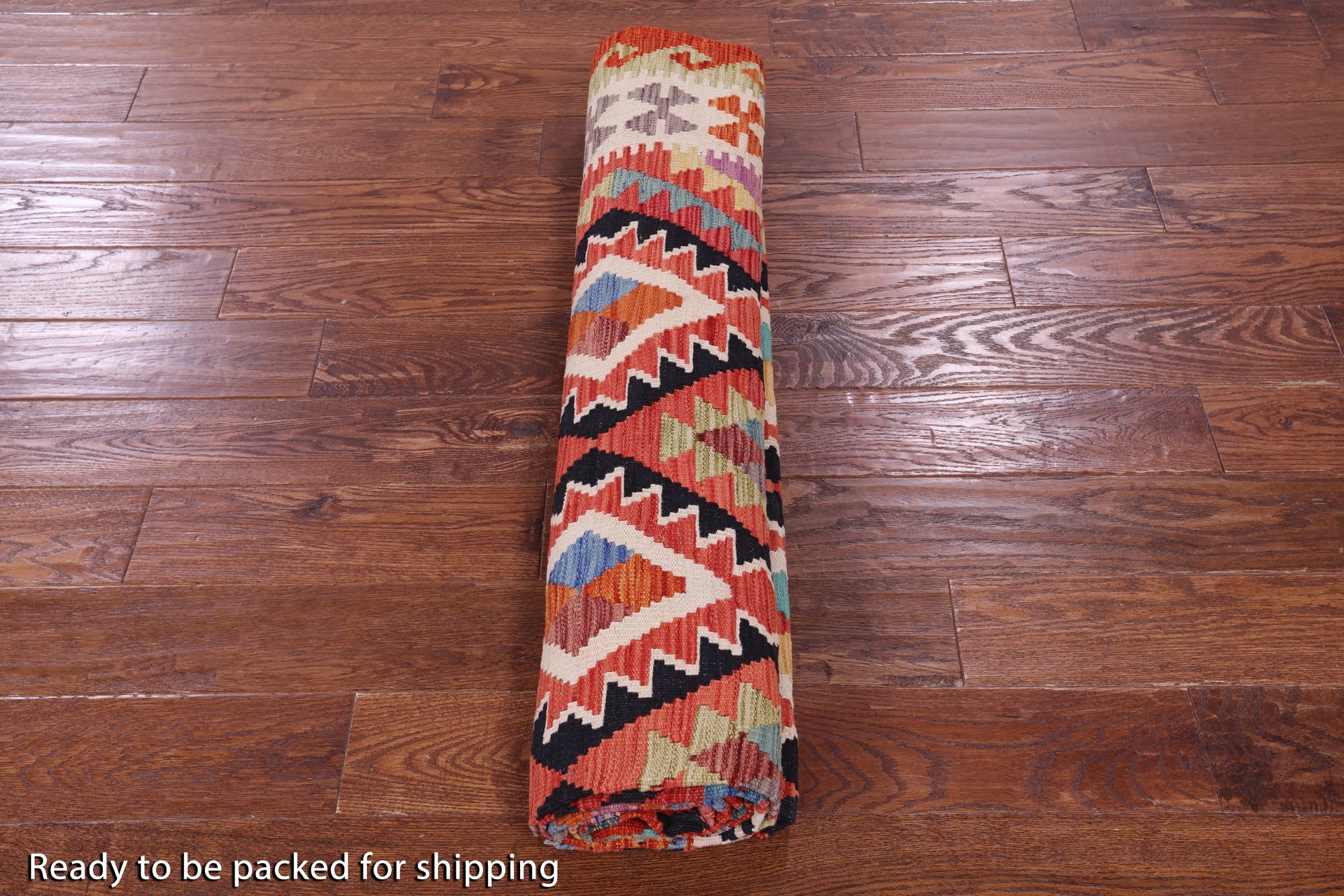 Reversible Kilim Flat Weave Wool On Wool Rug - 6' 10" X 9' 10" - Golden Nile