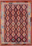 Reversible Kilim Flat Weave Wool On Wool Rug - 6' 10" X 9' 10" - Golden Nile
