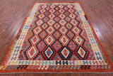 Reversible Kilim Flat Weave Wool On Wool Rug - 6' 10" X 9' 10" - Golden Nile